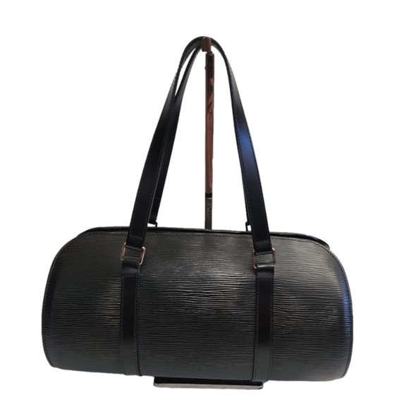 MI 1025 Authentic noir epi leather Louis Vuitton soufflot bag with pouch - Picture 2 of 12